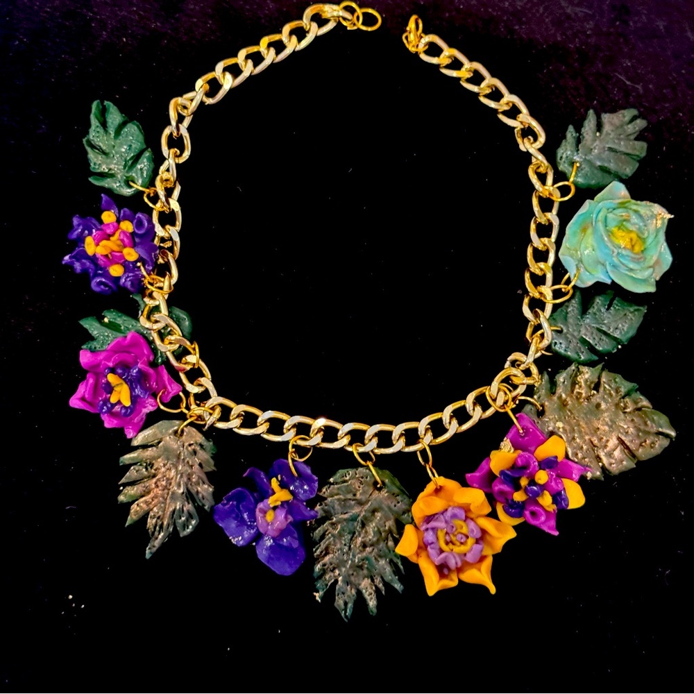 Polymer clay necklace. Unique design , handcrafted